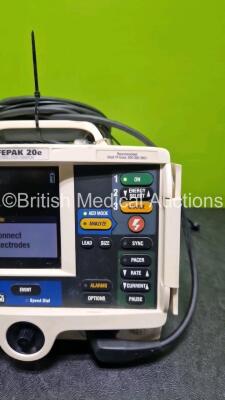 Physio Control Lifepak 20e Defibrillator / Monitor (Powers Up) Including Pacer, ECG and Printer Options with, Paddle Lead, 3 Lead ECG Lead and li-ion Battery *SN 38741654* - 4