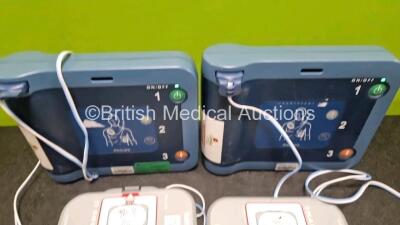 2 x Philips Heartstart FRx Defibrillators (Both Power Up) in Case with x M5070A LiMnO2 Batteries *Install Before - 2026 * and 4 x Smart Pads 2 - 2