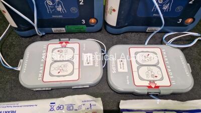 2 x Philips Heartstart FRx Defibrillators (Both Power Up) in Case with x M5070A LiMnO2 Batteries *Install Before - 2026 * and 4 x Smart Pads 2 - 3