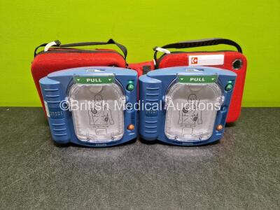 2 x Philips Heartstart HS1 Defibrillators (Both Power Up) In Carry Case with 2 x LiMnO2 M5070A Batteries *Install Before 2026 / 2026*