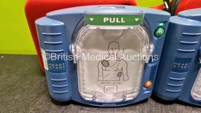 2 x Philips Heartstart HS1 Defibrillators (Both Power Up) In Carry Case with 2 x LiMnO2 M5070A Batteries *Install Before 2026 / 2026* - 2