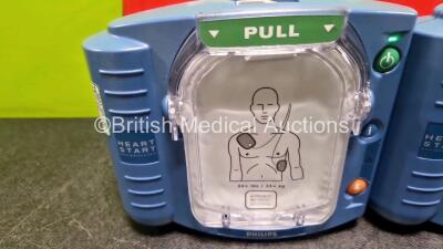 2 x Philips Heartstart HS1 Defibrillators (Both Power Up) In Carry Case with 2 x LiMnO2 M5070A Batteries *Install Before 2026 / 2026* - 2