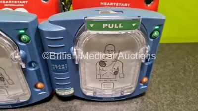 2 x Philips Heartstart HS1 Defibrillators (Both Power Up) In Carry Case with 2 x LiMnO2 M5070A Batteries *Install Before 2026 / 2026* - 2