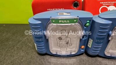 2 x Philips Heartstart HS1 Defibrillators (Both Power Up) In Carry Case with 2 x LiMnO2 M5070A Batteries *Install Before 2026 / 2026* - 2