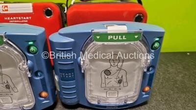 2 x Philips Heartstart HS1 Defibrillators (Both Power Up with Stock Battery Stock Battery Not Included) In Carry Case - 3