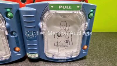 2 x Philips Heartstart HS1 Defibrillators (Both Power Up with Stock Battery Stock Battery Not Included) In Carry Case - 3