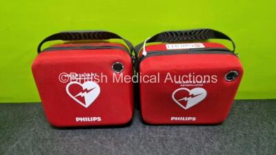 2 x Philips Heartstart HS1 Defibrillators (Both Power Up with Stock Battery Stock Battery Not Included) In Carry Case - 4