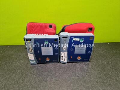 2 x Philips FR2+ Defibrillators (Both Power Up) in Case with 2 x LiMno2 Batteries *Install Before 2029 / 2023*