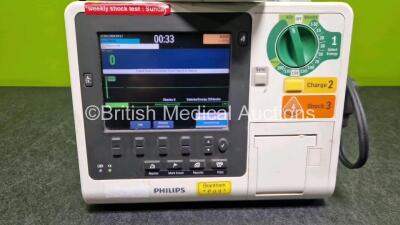 Philips Heartstart XL+ Defibrillator (Powers Up) Including Pacer, CO2 and Printer options with Paddle Lead, Li-ion Battery and M3725A Test Load *SN US91516220* - 3