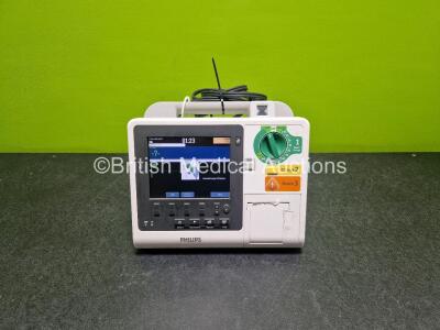 Philips Heartstart XL+ Defibrillator (Powers Up) Including Pacer, ECG and Printer options with Paddle Lead, Li-ion Battery and M3725A Test Load *SN US31304765*