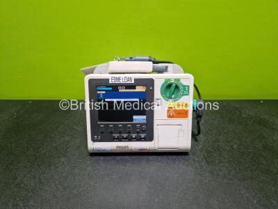 Philips Heartstart XL+ Defibrillator (Powers Up) Including Pacer, ECG and Printer options with Paddle Lead, Li-ion Battery and M3725A Test Load *SN US61305765*