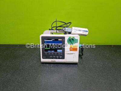 Philips Heartstart XL+ Defibrillator (Powers Up) Including Pacer, ECG and Printer options with Paddle Lead, Li-ion Battery and M3725A Test Load