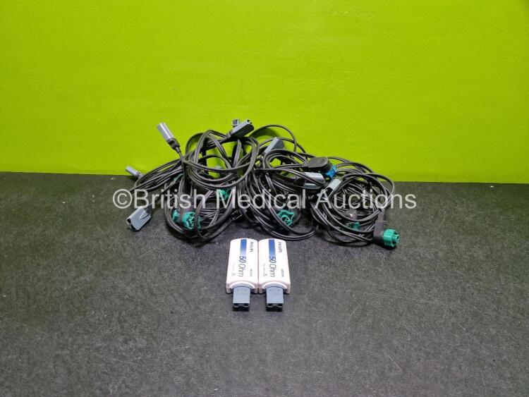 Job Lot of Philips Paddle Leads and 2 x M3725A Test Loads