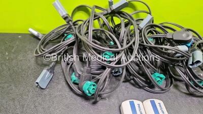 Job Lot of Philips Paddle Leads and 2 x M3725A Test Loads - 3