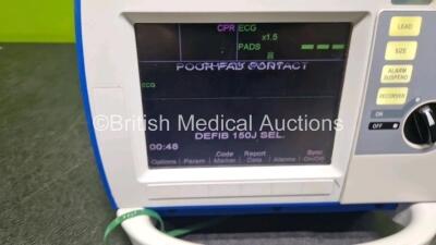 Zoll R Series BLS Defibrillator / Monitor (Powers Up) Including , ECG and Printer Options with 1 x Paddle Lead *SN AF14C035932* - 2