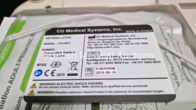 2 x CU Medical Systems Inc iPAD Intelligent Public Access Defibrillators (Both Suspected Flat Batteries) in Case with 2 x Flat LimNo2 Batteries *SN G1N2OY05014 / G1N20Y467*( - 4