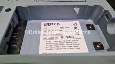 Medtronic Physio-Control Lifepak 15 12-Lead Monitor / Defibrillator *Mfd - 2012* Ref - 99577-000656, P/N - V15-2-001003 Including Pacer, Auxiliary Power, CO2, SPO2, NIBP, ECG and Printer Options (No Power Damaged / Missing Casing, Spares and Repairs) *SN - 9