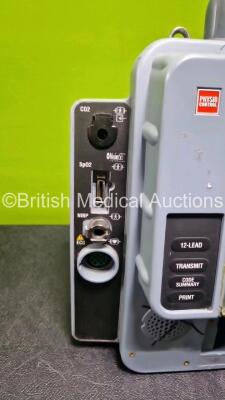 Medtronic Physio-Control Lifepak 15 12-Lead Monitor / Defibrillator *Mfd - 2010* Ref - 99577-000025, P/N - V15-2-000030 Including Pacer, Auxiliary Power, CO2, SPO2, NIBP, ECG and Printer Options (No Power Damaged / Missing Casing, Spares and Repairs) *SN - 3