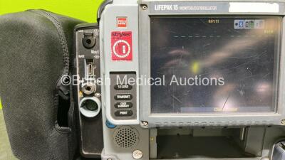 Medtronic Physio-Control 12-Lead Lifepak 15 Monitor / Defibrillator *Mfd - 2014* Ref - 99577-000656, P/N - V15-2-001003, Software Version - 3306808-007 with Pacer, CO2, SPO2, NIBP, ECG and Auxiliary Power Options and 2 x Flat Li-Ion Batteries (Powers Up a - 3