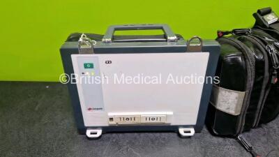 GS Corpuls3 Slim Defibrillator Ref : 04301 (Powers Up) with Corpuls Patient Box Ref : 04200 (Powers Up) with Pacer, Oximetry, ECG-D, ECG-M, CO2, CPR, NIBP and Printer Options, 4 and 6 Lead ECG Leads, CO2 Cable, CPR Sensor, Hose, Cuff, 3 x Li-ion Batteries - 8