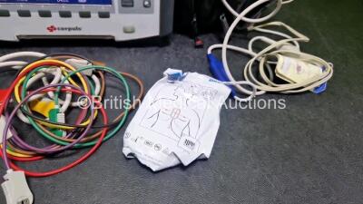 GS Corpuls3 Slim Defibrillator Ref : 04301 (Powers Up) with Corpuls Patient Box Ref : 04200 (Powers Up) with Pacer, Oximetry, ECG-D, ECG-M, CO2, CPR, NIBP and Printer Options, 4 and 6 Lead ECG Leads, CO2 Cable, CPR Sensor, Hose, Cuff, 3 x Li-ion Batteries - 4