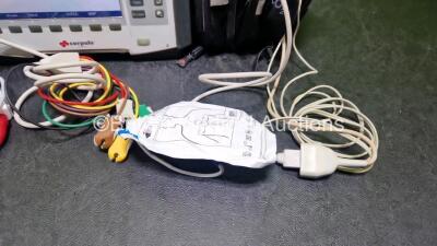 GS Corpuls3 Slim Defibrillator Ref : 04301 (Powers Up) with Corpuls Patient Box Ref : 04200 (Powers Up) with Pacer, Oximetry, ECG-D, ECG-M, CO2, CPR, NIBP and Printer Options, 4 and 6 Lead ECG Leads, CO2 Cable, CPR Sensor, Hose, Cuff, 3 x Li-ion Batteries - 4