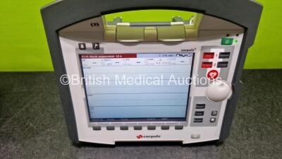 GS Corpuls3 Slim Defibrillator Ref : 04301 (Powers Up) with Corpuls Patient Box Ref : 04200 (Powers Up) with Pacer, Oximetry, ECG-D, ECG-M, CO2, CPR, NIBP and Printer Options with 4 and 6 Lead ECG Leads, CO2 Cable , SpO2 Cable, TG-121T Cable, 3 x Li-ion - 4