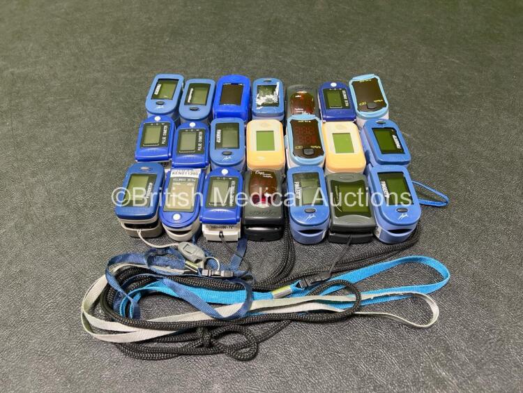 Job Lot of 21 x Various Finger Pulse Oximeters