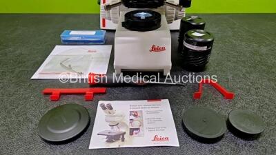 Leica DM750 Benchtop Microscope (Powers Up) with 2 x HC PLAN 10x/20 Eyepieces and 1 x HI PLAN 20x/0.40 PH 1 Optic in Box - 3