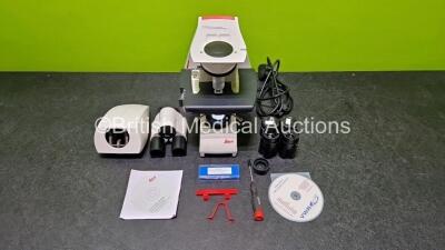 Leica DM750 Benchtop Microscope (Powers Up) with 2 x HC PLAN 10x/20 Eyepieces and 1 x HI PLAN 20x/0.40 PH 1 Optic in Box - 2