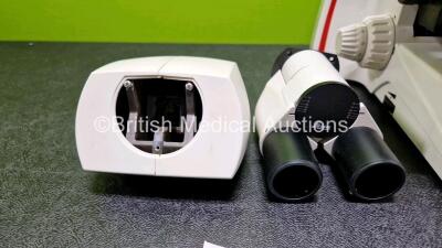 Leica DM750 Benchtop Microscope (Powers Up) with 2 x HC PLAN 10x/20 Eyepieces and 1 x HI PLAN 20x/0.40 PH 1 Optic in Box - 3