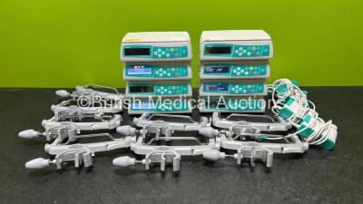 Job Lot Including 8 x B.Braun Infusomat Space Infusion Pumps (All Power Up) with 8 x Pole Clamps and 4 x Power Supplies (All Untested) *SN 71945 / 201027 / 201029 / 200672 / 61355 / 200955 / 200815 / 200620*