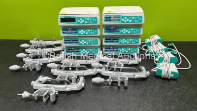 Job Lot Including 8 x B.Braun Infusomat Space Infusion Pumps (All Power Up) with 8 x Pole Clamps and 4 x Power Supplies (All Untested) *SN 200627 / 200648 / 200929 / 200809 / 200937 / 200801 / 200726 / 392525*