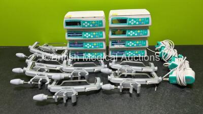 Job Lot Including 8 x B.Braun Infusomat Space Infusion Pumps (All Power Up) with 8 x Pole Clamps and 4 x Power Supplies (All Untested) *SN 200944 / 200846 / 398158 / 200849 / 200628 / 200943 / 201009 / 200932*