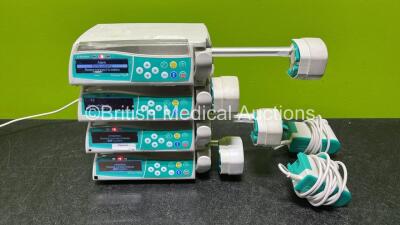 4 x B.Braun Perfusor Space Syringe Pumps (All Power Up) with 2 x Power Supplies *SN 177923 / 157400 / 177878 / 179841*