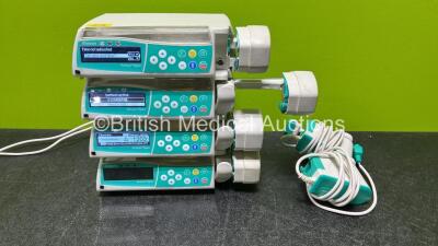 4 x B.Braun Perfusor Space Syringe Pumps (All Power Up) with 2 x Power Supplies *SN 178152 / 178075 / 178074 / 178071*