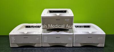 Job Lot Including 4 x Sony UP-DR80MD Digital Colour Printers (3 x Power Up, 1 x No Power and 2 x Damaged Casings - See Photo) *SN 83410 / 700339 / *703426 / 83412