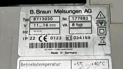 4 x B.Braun Perfusor Space Syringe Pumps (All Power Up - Distortion to 2 x Displays) with 4 x Pole Clamps and 2 x Power Supplies *SN 177982/ 97854 / 98112/ 44672* - 6