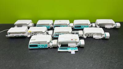 1 x B.Braun Infusomat Space Syringe Pump (Powers Up) and 10 x B.Braun Perfusor Space Syringe Pumps (All Spares / Repairs) *SN 10087 / 10120 / 97868 / 98117 / 178079 / 178045 / 98159 / 97851 / 98101 / 71822*