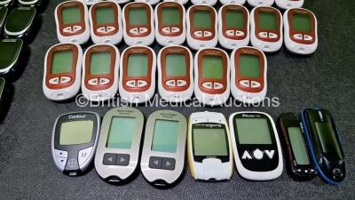 Job Lot of Various Blood Glucose Monitoring Systems (Some Missing Battery Covers) with Pouches - 6