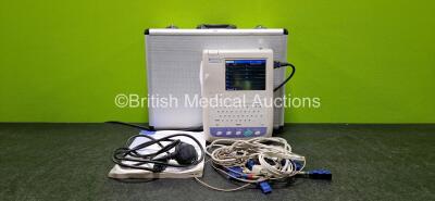 Nihon Kohden Cardiofax S Model ECG-1250K Electrocardiograph Unit with 10 Lead ECG Lead in Carry Case (Powers Up)