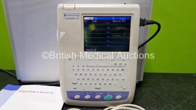 Nihon Kohden Cardiofax S Model ECG-1250K Electrocardiograph Unit with 10 Lead ECG Lead in Carry Case (Powers Up) - 3