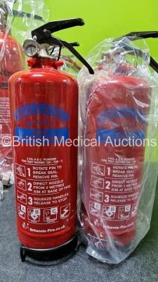 Job Lot Including 3 x Britannia Blazex Fire Extinguishers Carbon Dioxide *Like New* and 6 x Britannia Blazex Fire Extinguishers ABC Powder *Like New* **Collection Only, Not Available For Shipping Or Packaging** - 3