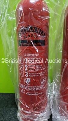 Job Lot Including 3 x Britannia Blazex Fire Extinguishers Carbon Dioxide *Like New* and 6 x Britannia Blazex Fire Extinguishers ABC Powder *Like New* **Collection Only, Not Available For Shipping Or Packaging** - 5