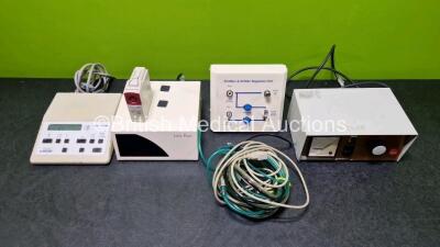 Mixed Lot Including 1 x Wild Leitz MPS 46 Photoautomat (Powers Up, Damaged Screen - See Photos) , 1 x Leitz Amplifier (No Power), 1 x Laerdal Link Box (Powers Up), 1 x Simman & Airman Regulator Unit and 1 x Philips Press Module - 2