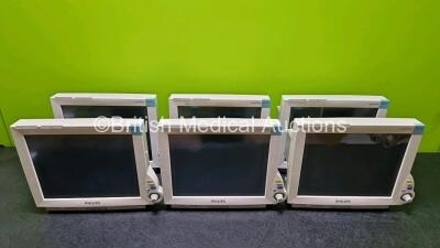 Job Lot Including 6 x Philips IntelliVue MP70 Patient Monitors (All Damaged Casings - See Photo) and 6 x Philips Module Racks (All Damaged) - 2