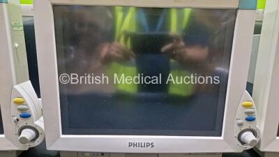 Job Lot Including 6 x Philips IntelliVue MP70 Patient Monitors (All Damaged Casings - See Photo) and 6 x Philips Module Racks (All Damaged) - 4