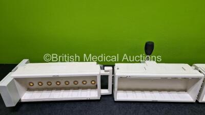 Job Lot Including 6 x Philips IntelliVue MP70 Patient Monitors (All Damaged Casings - See Photo) and 6 x Philips Module Racks (All Damaged) - 19