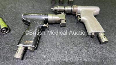 Job Lot Including 1 x desoutter Medical Multidrive Handpiece, 1 x desoutter Medical Direct Drive DPX-500 Series, 2 x High Torque Reamer Hudson / Zimmer 180-RPM HX-600 Ref 11850 Attachment, 1 x Drill DX-600 Ref 11710 Attachment, 2 x Gas Hoses - 2