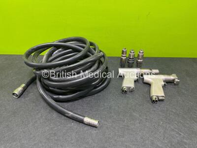 Job Lot Including 1 x desoutter Medical Multidrive Handpiece, 1 x desoutter Medical Direct Drive Handpiece, 1 x Reamer RX-600 Ref 11830, 1 x DX-500 Drill Attachment, 1 x Drill DX-600 Ref 11710, 2 x Gas Hoses